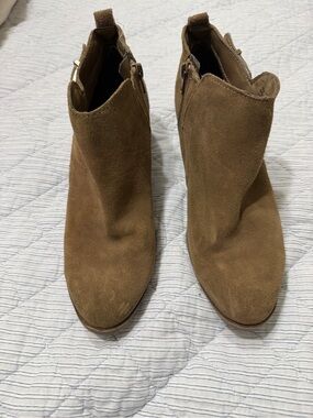 Kohl's Brown Suede Ankle Booties with Side Zip